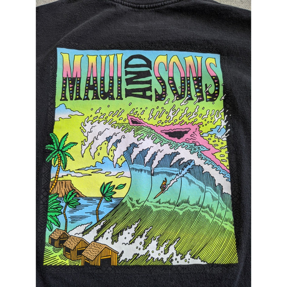 Maui And Sons Surf Mens Long Sleeve Shirt Size Medium - Picture 5 of 8